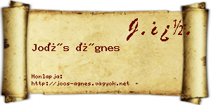 Joós Ágnes névjegykártya
